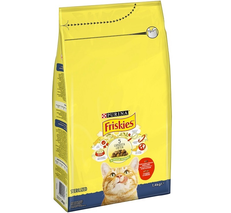 Friskies Sterilised Cats Nautaa ja Kasviksia kissanruoka 1,4 kg 